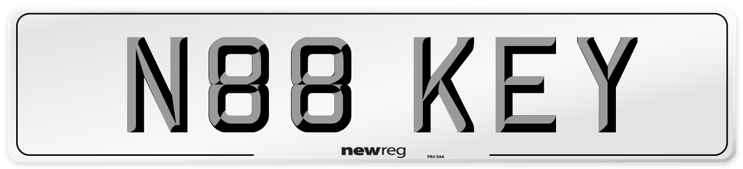 N88 KEY Number Plate from New Reg